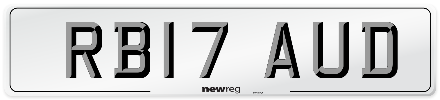 RB17 AUD Number Plate from New Reg